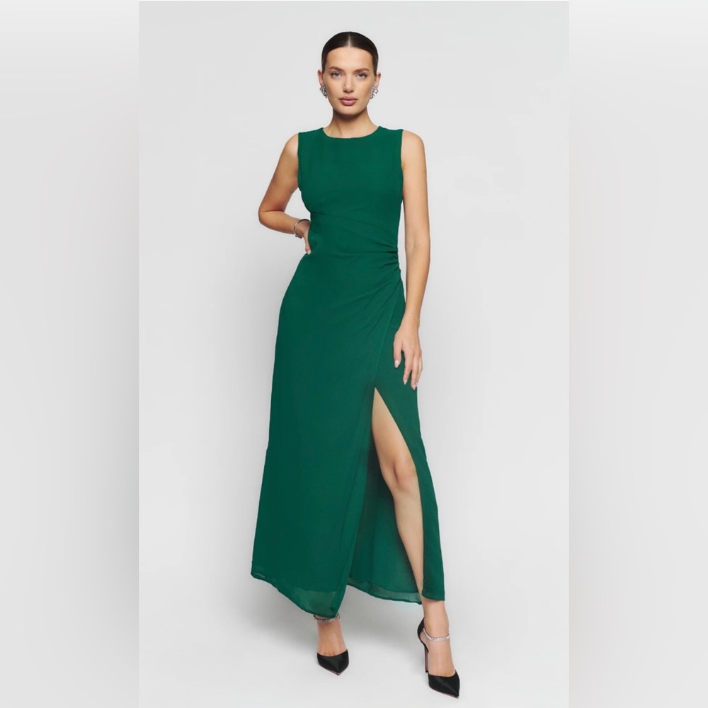 Reformation Ledger Sycamore Green Dress